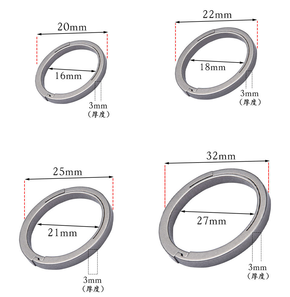 Titanium Alloy Key Rings Keychains Buckle Pendant Super Light Man Car Keychain for Male Creativity Gift Keyfobs Crafts Key Ring-5