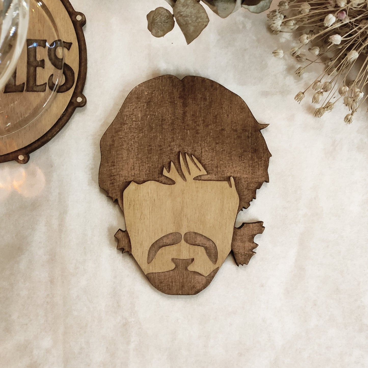 Set of 6 The Beatles Wooden Coasters - Handmade Gift - Housewarming - Wood Kitchenware - Rock Band