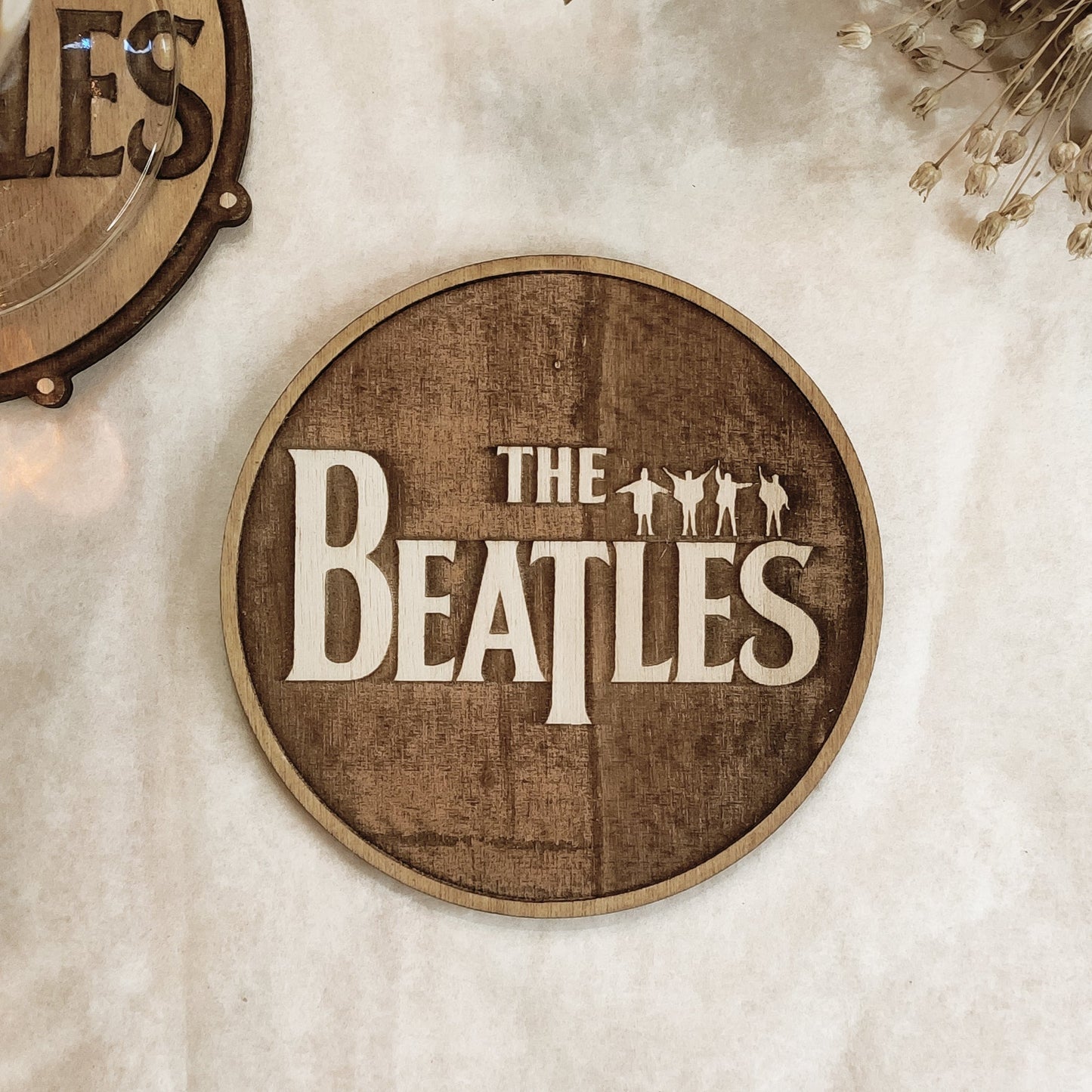 Set of 6 The Beatles Wooden Coasters - Handmade Gift - Housewarming - Wood Kitchenware - Rock Band