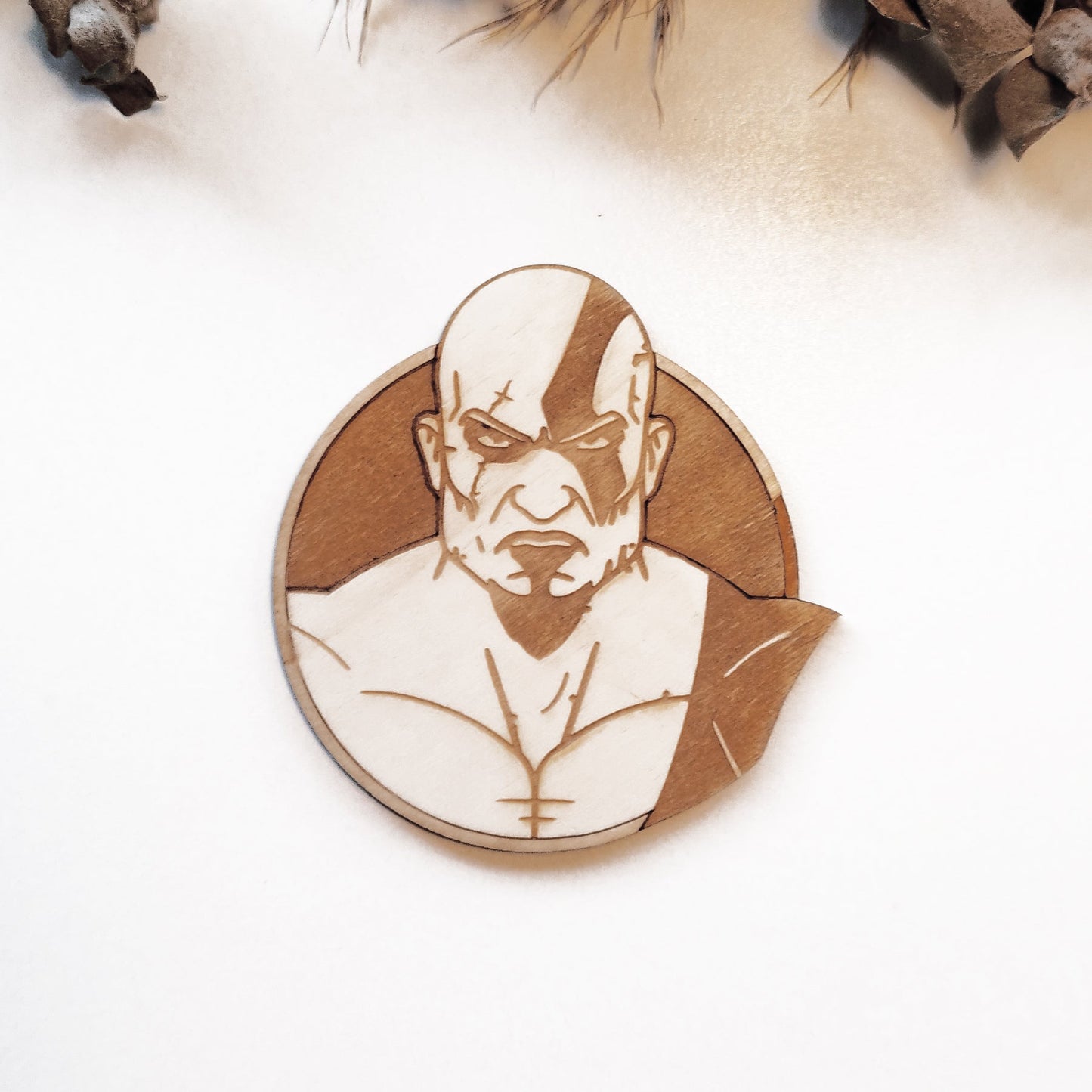 Set of 6 God of War Wooden Coasters - Handmade Gift - Housewarming - Wood Kitchenware